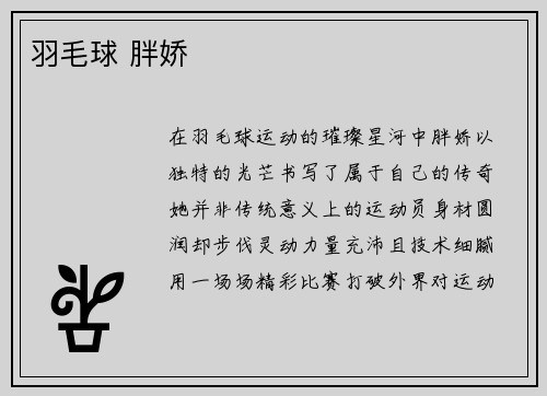 羽毛球 胖娇